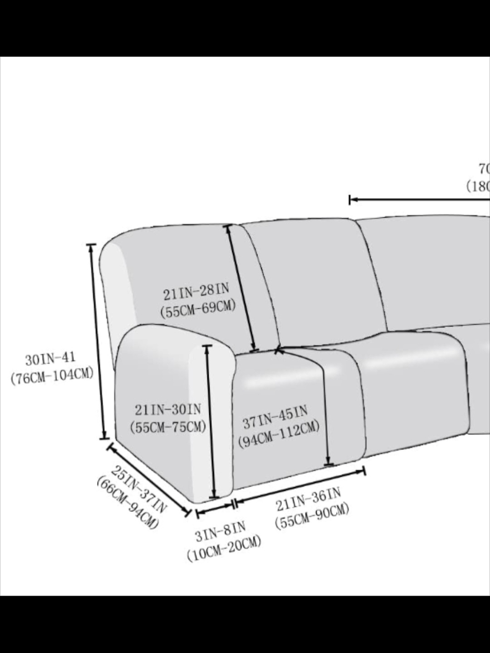 Luxury Black Reclining Sectional Sofa Cover Bring The Old Into New Again - Picture 5 of 9